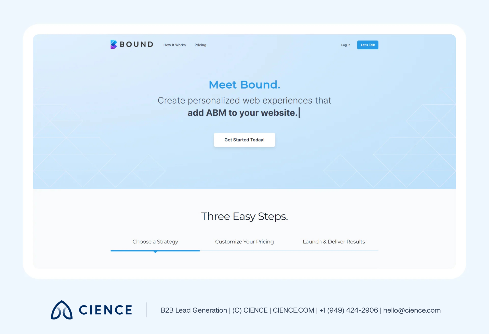 Bound360 ABM platform showing account personalization and real-time campaign performance tracking